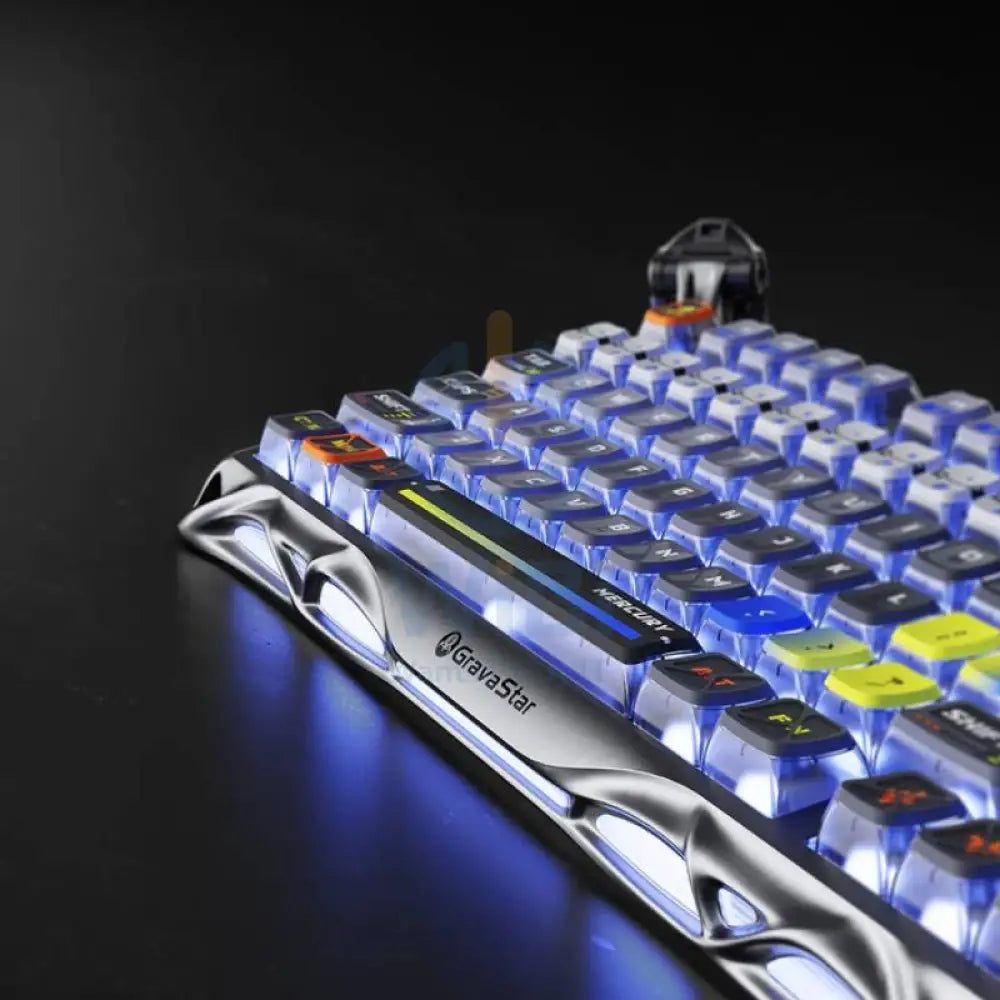 GravaStar Mercury K1 Pro 75% Wireless Mechanical Gaming Keyboard Special Edition - Interstellar Silver Accessories >