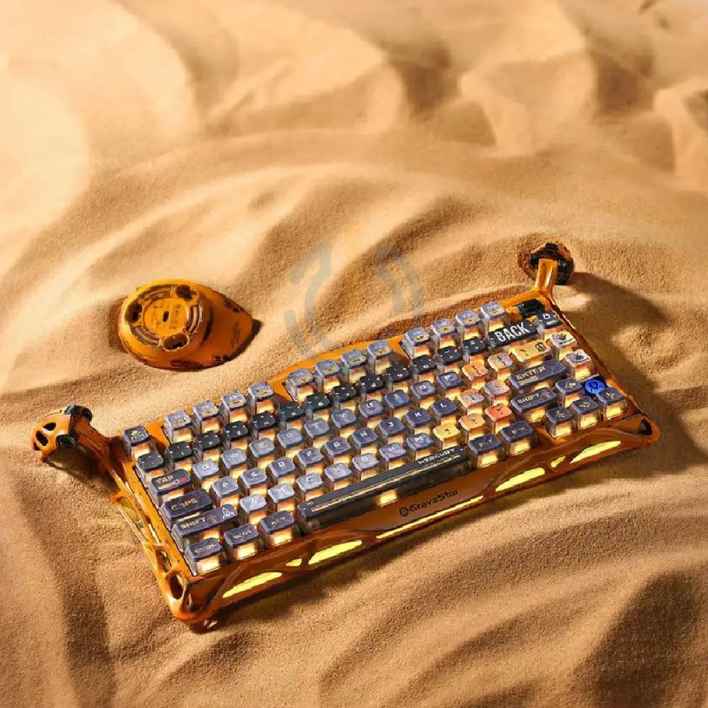 GravaStar Mercury K1 Pro 75% Wireless Mechanical Gaming Keyboard Special Edition - Worn Yellow Accessories > Keyboard &