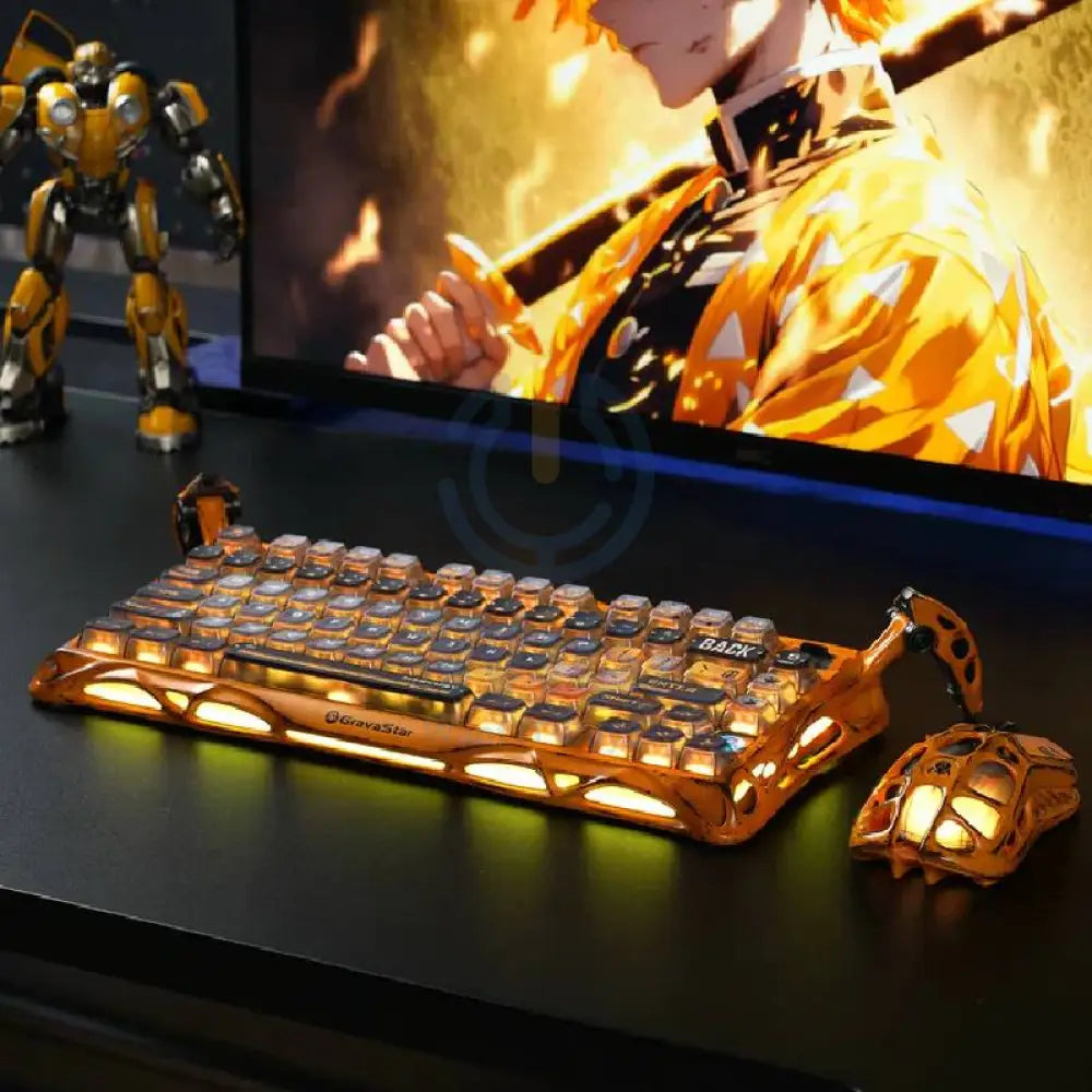 GravaStar Mercury K1 Pro 75% Wireless Mechanical Gaming Keyboard Special Edition - Worn Yellow Accessories > Keyboard &