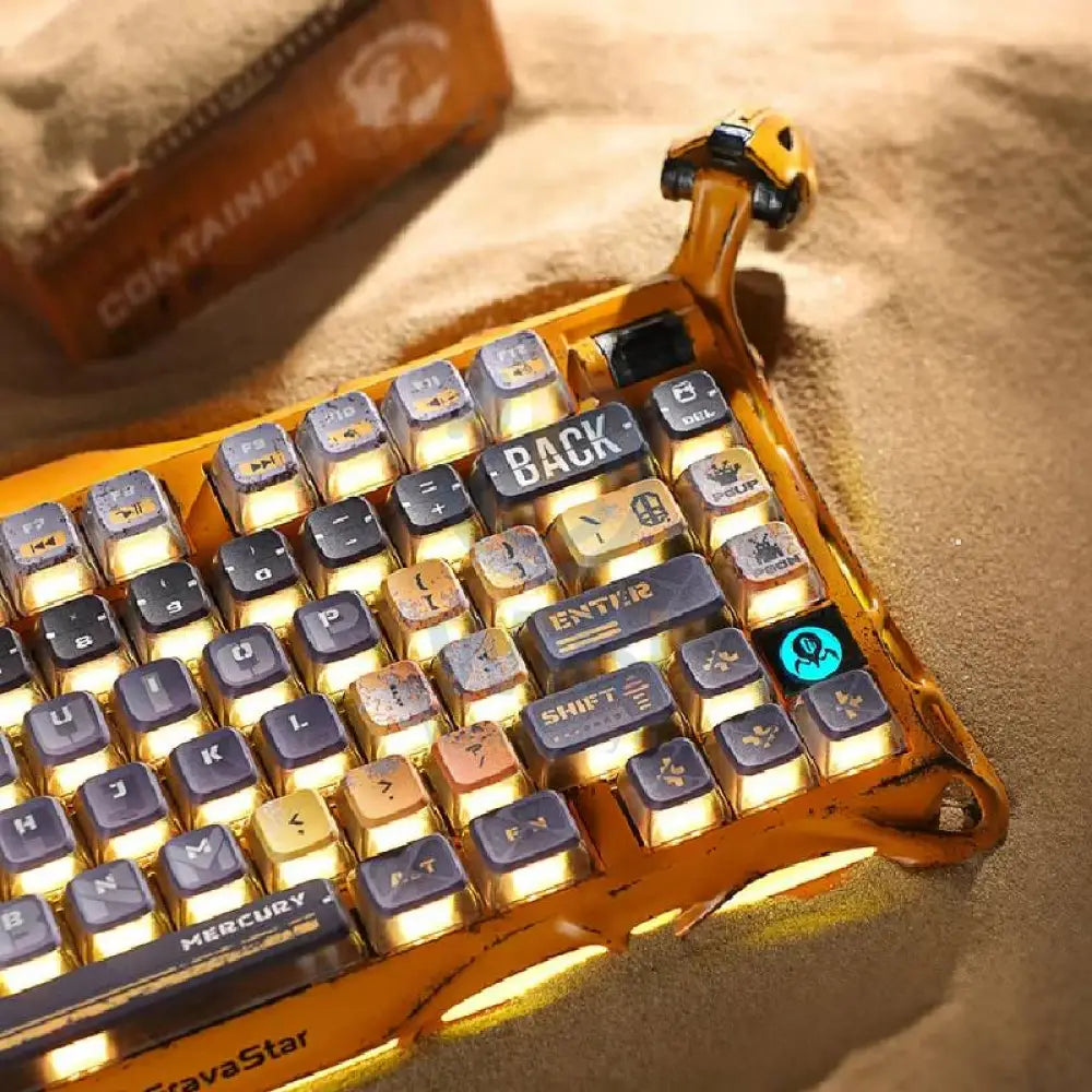 GravaStar Mercury K1 Pro 75% Wireless Mechanical Gaming Keyboard Special Edition - Worn Yellow Accessories > Keyboard &