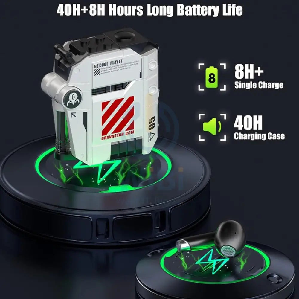 Gravastar Sirius Pro P5 TWS Earbuds - Defense Mecha White Accessories > Audio > Headphones