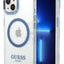 Guess Apple iPhone 14 Plus Magsafe Compatible Translucent Blue Outline & Logo - Blue Accessories > Mobiles & Tablets >