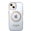 Guess Apple iPhone 14 Plus Magsafe Compatible Translucent Gold Outline & Logo - Purple Accessories > Mobiles & Tablets