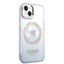 Guess Apple iPhone 14 Plus Magsafe Compatible Translucent Gold Outline & Logo - Purple Accessories > Mobiles & Tablets