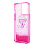 Guess Apple iPhone 14 Pro Liquid Glitter Case With Translucent Triangle Logo - Pink Accessories > Mobiles & Tablets >
