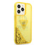 Guess Apple iPhone 14 Pro Liquid Glitter Case With Translucent Triangle Logo - Yellow Accessories > Mobiles & Tablets >