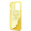 Guess Apple iPhone 14 Pro Liquid Glitter Case With Translucent Triangle Logo - Yellow Accessories > Mobiles & Tablets >