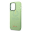 Guess Apple iPhone 14 Pro Liquid Silicone Case with PC Camera Outline & Script Metal Logo - Green Accessories > Mobiles