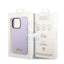 Guess Apple iPhone 14 Pro Liquid Silicone Case with PC Camera Outline & Script Metal Logo - Purple Accessories >
