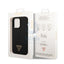 Guess Apple iPhone 14 Pro Liquid Silicone Case With Shiny Line & Metal Triangle Tone Logo- Black Accessories > Mobiles