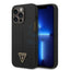 Guess Apple iPhone 14 Pro Liquid Silicone Case With Shiny Line & Metal Triangle Tone Logo- Black Accessories > Mobiles