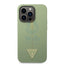 Guess Apple iPhone 14 Pro Liquid Silicone Case With Shiny Line & Metal Triangle Tone Logo - Green Accessories > Mobiles