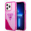 Guess Apple iPhone 14 Pro Max Liquid Glitter Case With Translucent Triangle Logo - Pink Accessories > Mobiles & Tablets