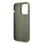 Guess Apple iPhone 14 Pro Max Liquid Silicone Case With Shiny Line & Metal Triangle Tone Logo - Green Accessories >