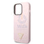Guess Apple iPhone 14 Pro Max Liquid Silicone Case With Shiny Line & Metal Triangle Tone Logo -- Purple Accessories >