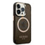 Guess Apple iPhone 14 Pro Max Magsafe Compatible Translucent Gold Outline & Logo - Black Accessories > Mobiles &