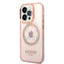 Guess Apple iPhone 14 Pro Max Magsafe Compatible Translucent Gold Outline & Logo - Pink Accessories > Mobiles & Tablets