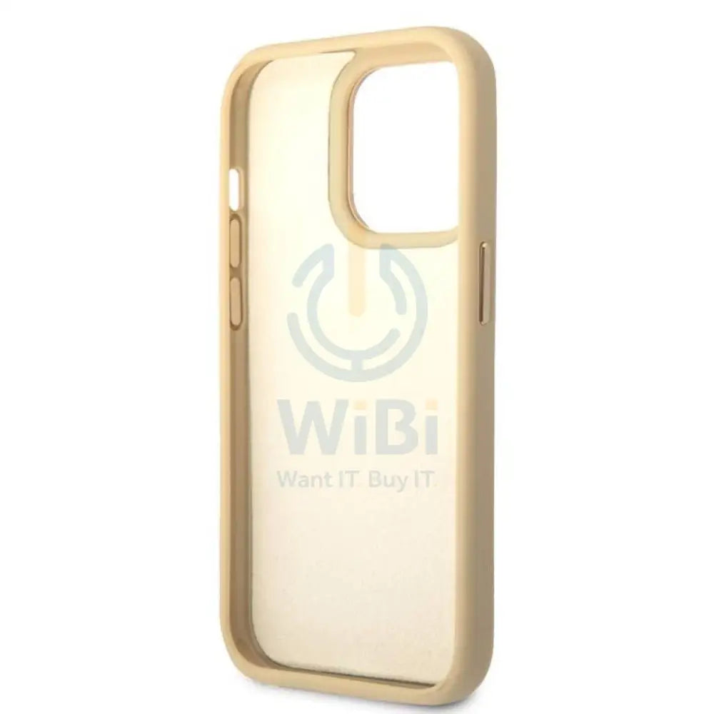 Guess Apple iPhone 14 Pro Max Pu Croco Case With Metal Camera Outline - Gold Accessories > Mobiles & Tablets > Mobiles