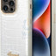 Guess Apple iPhone 14 Pro Pu Croco Case With Metal Camera Outline - Silver Accessories > Mobiles & Tablets > Mobiles