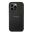 Guess Apple iPhone 14 Pro PU Leather Saffiano Case with Metal Logo & Hot Stamp Stripes - Black Accessories > Mobiles &