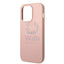 Guess Apple iPhone 14 Pro PU Leather Saffiano Case with Metal Logo & Hot Stamp Stripes - Pink Accessories > Mobiles &