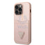 Guess iPhone 14 Pro Max PU Saffiano Case with Double Cardslot & Metal Triangle Logo - Pink Accessories > Mobiles &