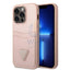 Guess iPhone 14 Pro Max PU Saffiano Case with Double Cardslot & Metal Triangle Logo - Pink Accessories > Mobiles &