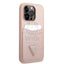 Guess iPhone 14 Pro Max PU Saffiano Case with Double Cardslot & Metal Triangle Logo - Pink Accessories > Mobiles &
