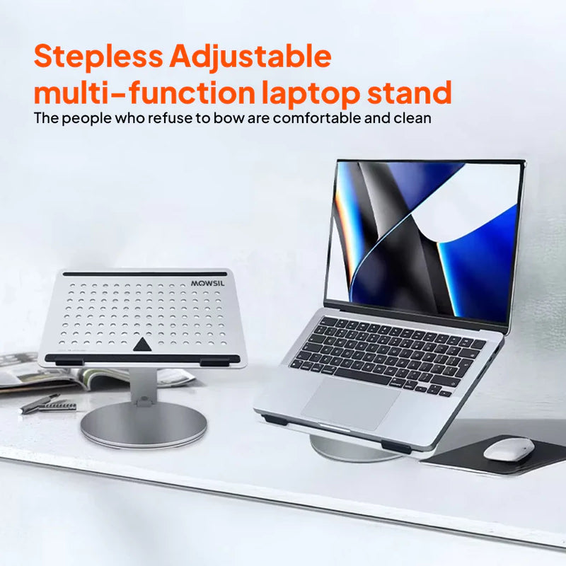 Mowsil Adjustable Laptop Stand for Desk & Tablet - Silver