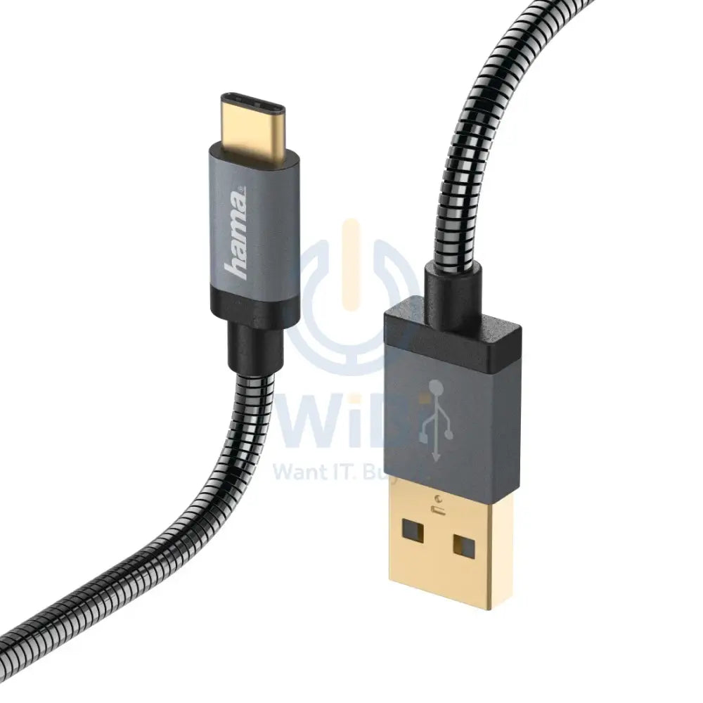 Hama Type-C to Type-C Charging-Data Cable 1.5 m Metal Anthracite Accessories > Cables & Converters > Cables