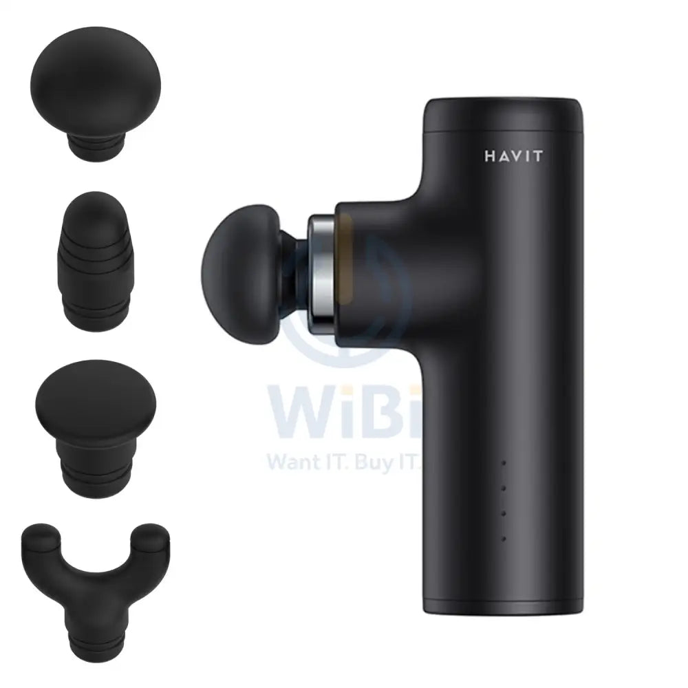 HAVIT MG1501 Mini Massage Gun for Athletes Home Gym Office Workout Pain Relief 4 Massage Heads Accessories > Smart