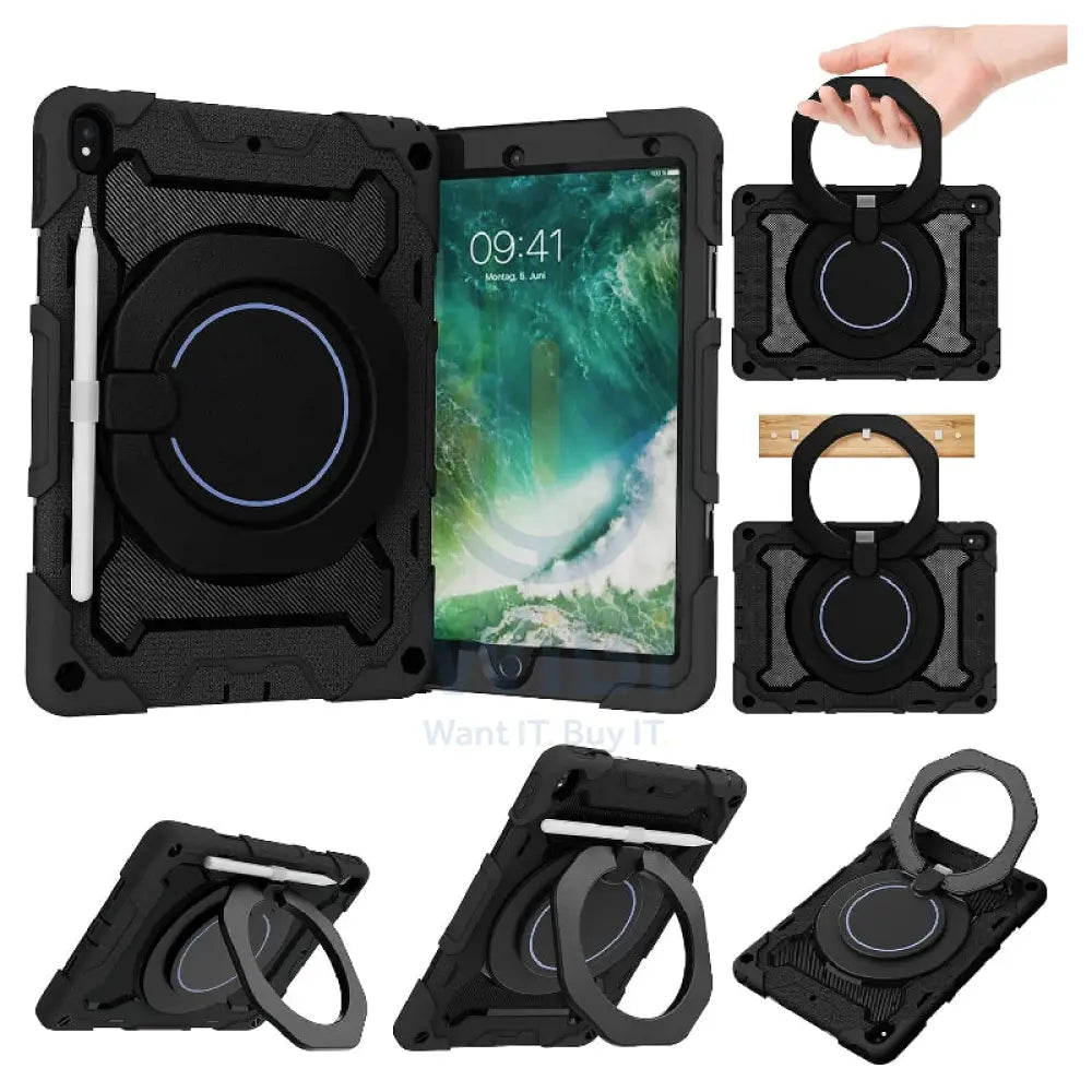 Heavy Duty Shockproof Case with 360° Kickstand For Apple iPad 11 A16 Rainbow Pink Accessories > Mobiles & Tablets >
