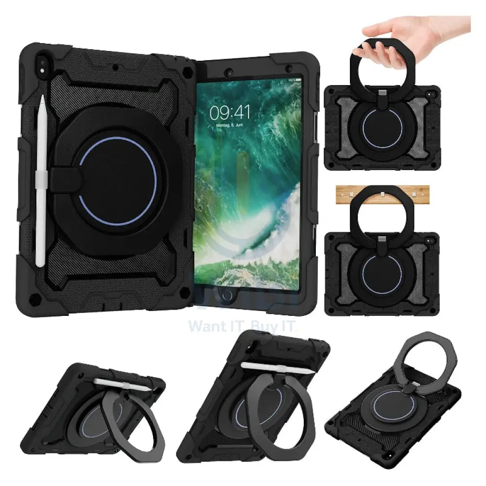 Heavy Duty Shockproof Case with 360° Kickstand For Apple iPad 11 A16 Rainbow Red Accessories > Mobiles & Tablets >