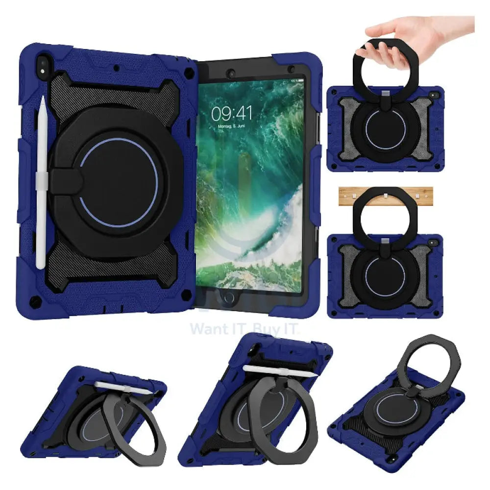 Heavy Duty Shockproof Case with 360° Kickstand For Apple iPad 11 A16 Rainbow Red Accessories > Mobiles & Tablets >