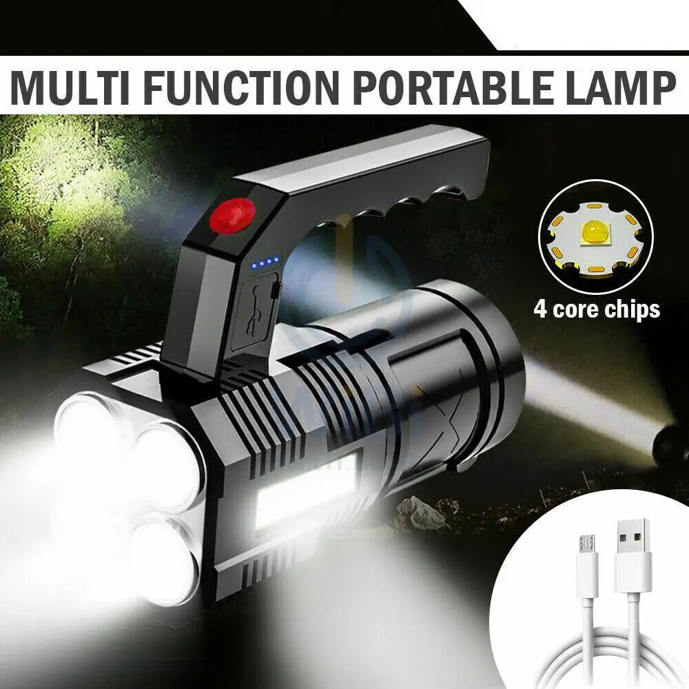 High Powerful Flashlight Rechargeable Searchlight 2 way Light – Black Accessories > Smart Devices