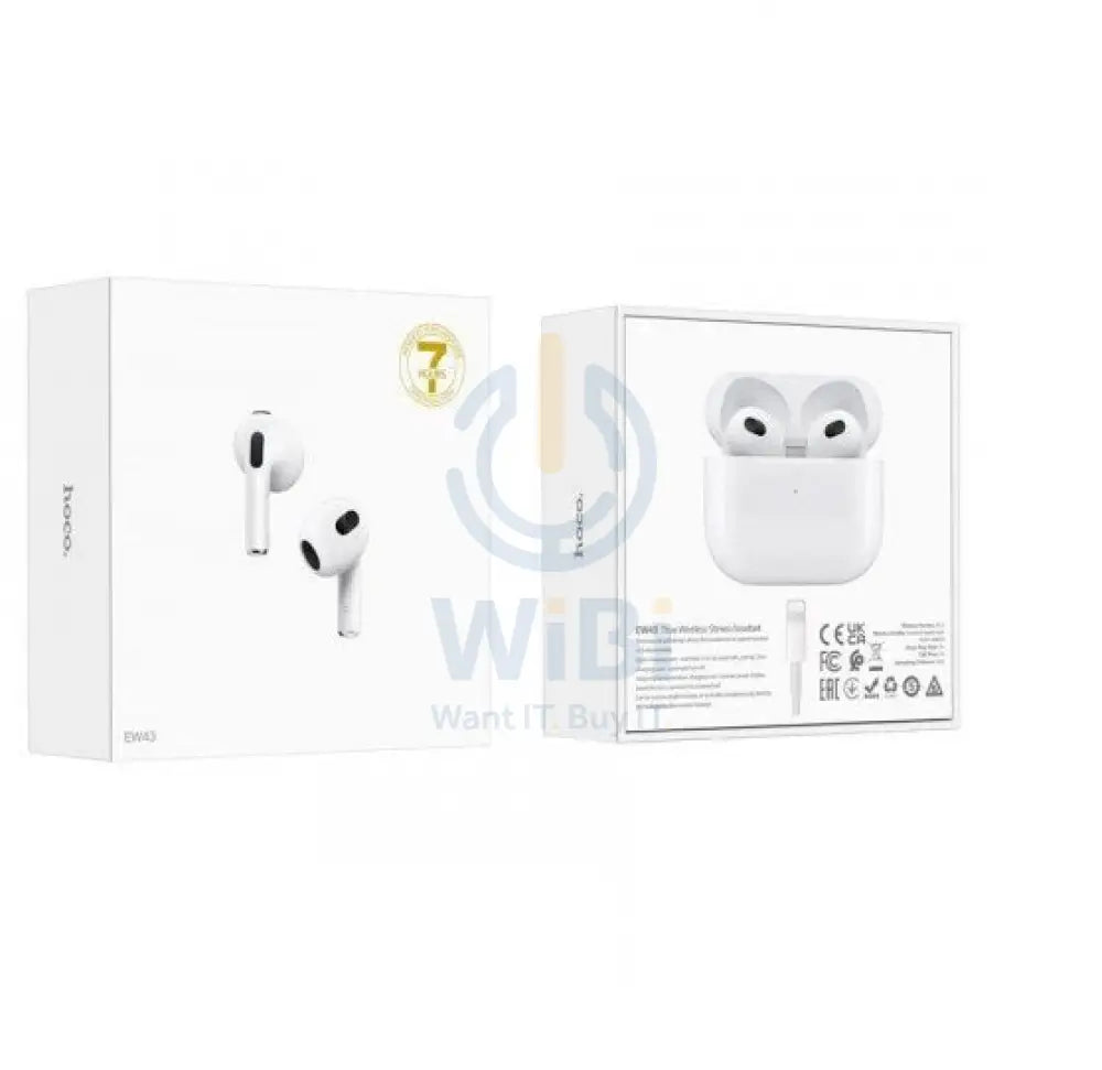 Hoco AirPods 3 EW43 TWS Wireless Headset New Battery Upgrade - White Accessories > Audio > Headphones