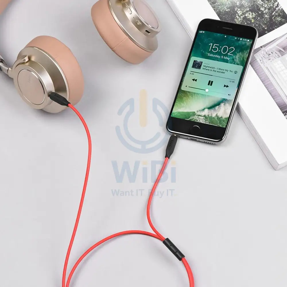 Hoco Cable 3.5mm to 3.5mm UPA12 audio AUX TPE braid with microphone Accessories > Cables & Converters > Cables