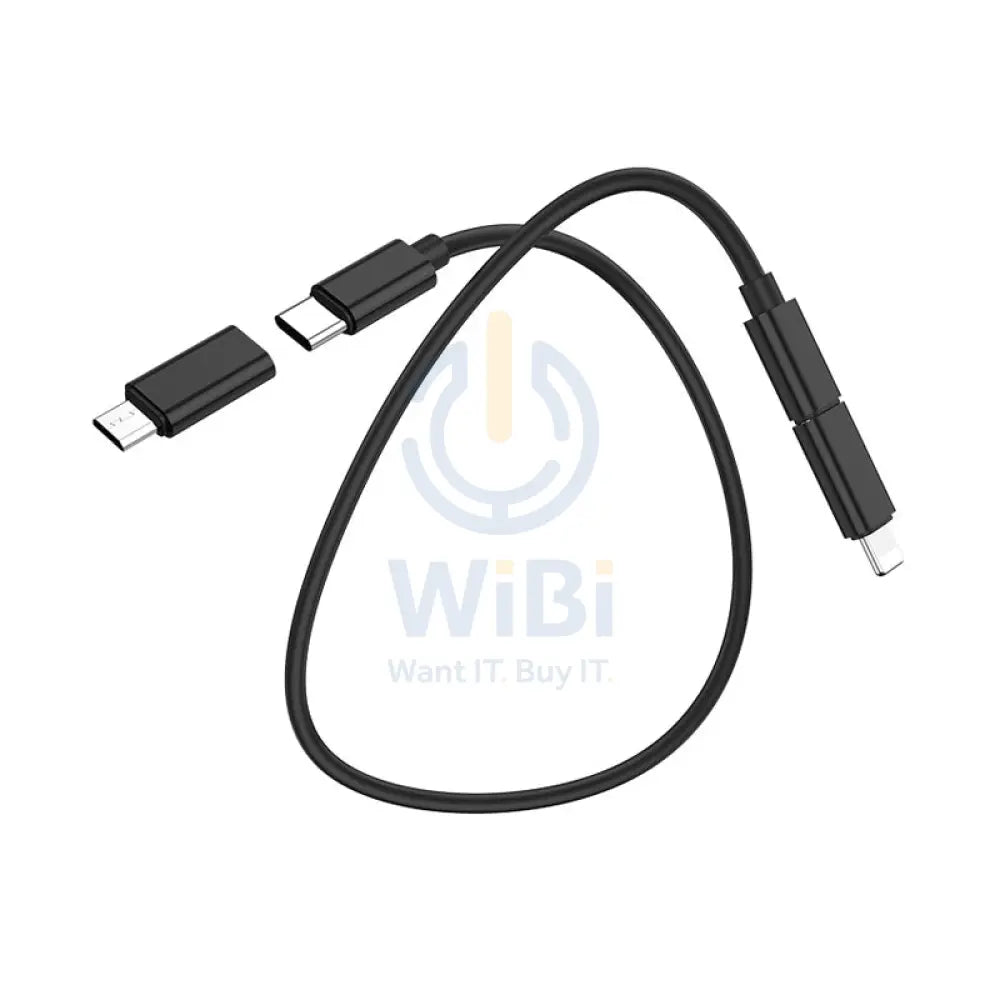 HOCO Cable 6-in-1 U86 Treasure Charging Data Sync With Storage Case - USB-C To USB-C / Black