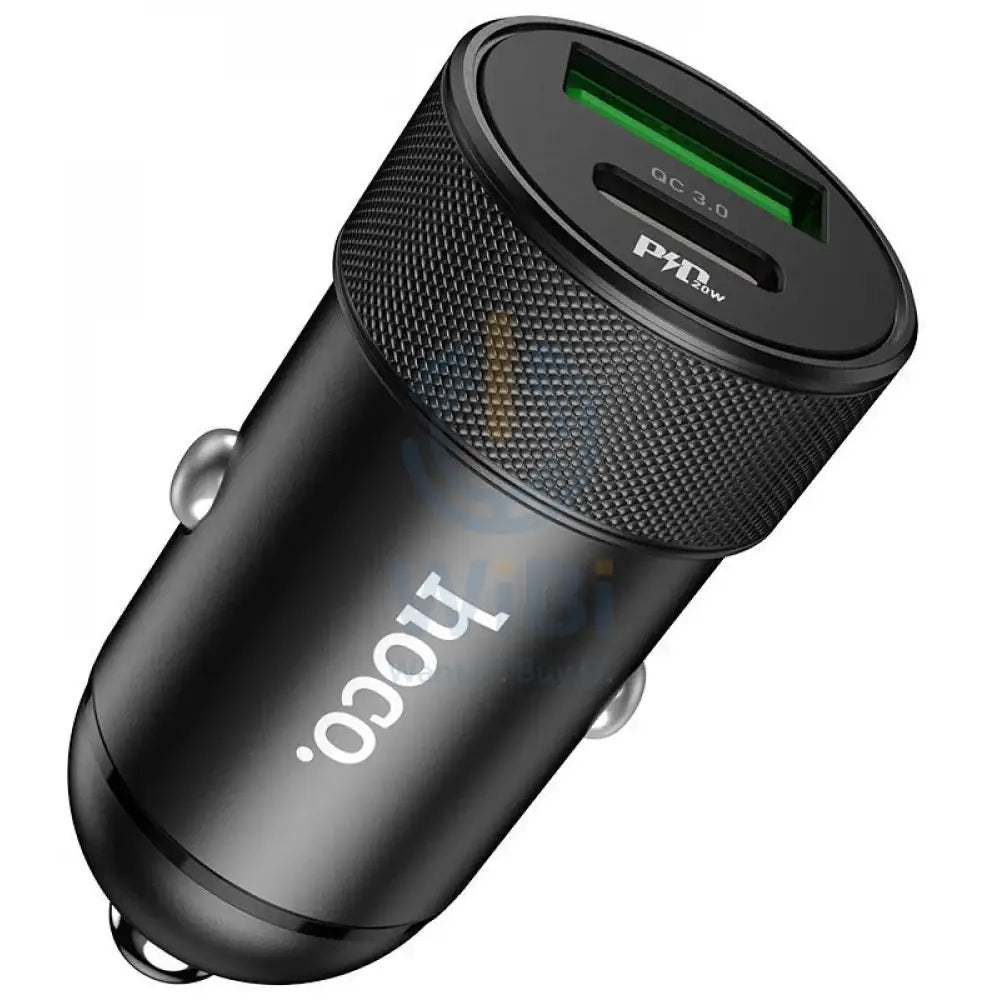 Hoco Car Charger Z32B Speed Up QC3.0 + PD20W Double Fast Charge - Black Accessories > Power Adapters
