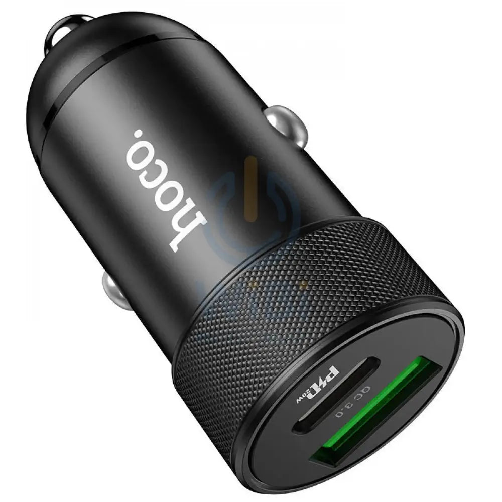 Hoco Car Charger Z32B Speed Up QC3.0 + PD20W Double Fast Charge - Black Accessories > Power Adapters