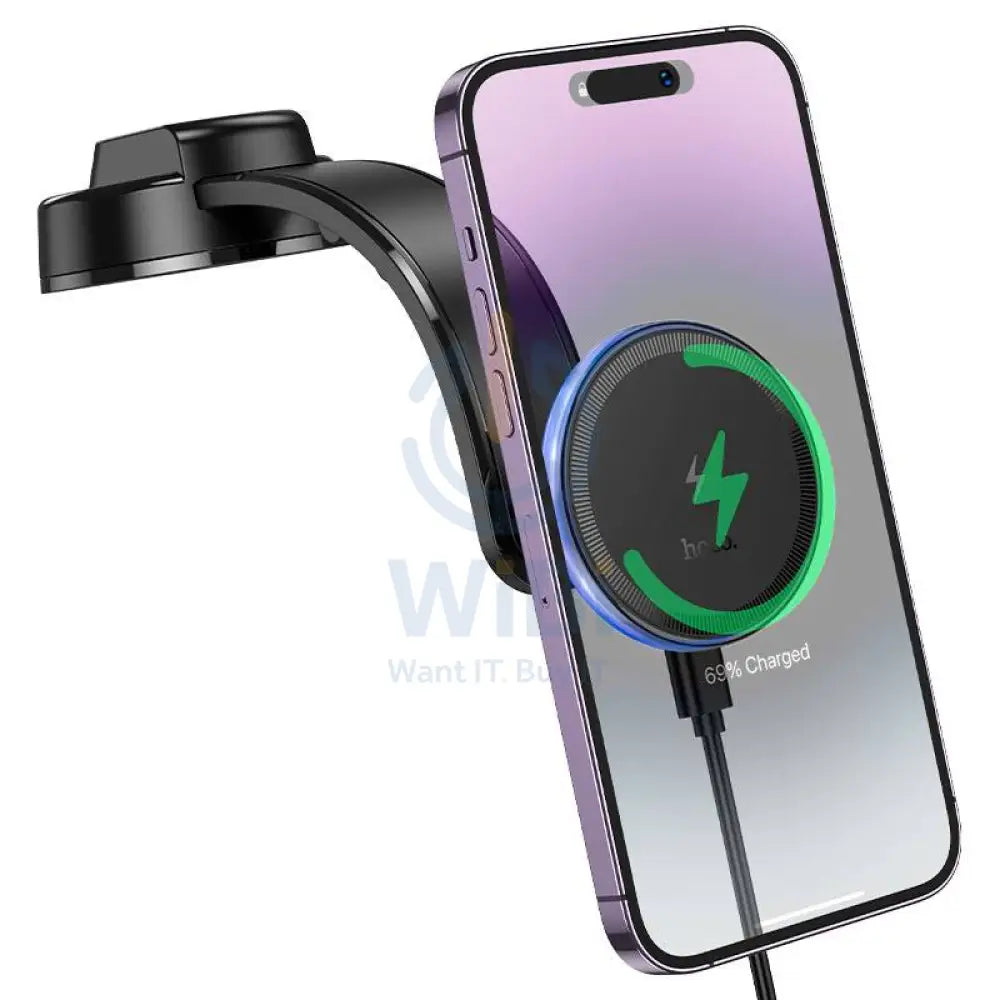 Hoco Car Wireless Charger “HW25 Neon” for Dashboard - Black Accessories > Mobiles & Tablets > Mobiles > Mobile Holder