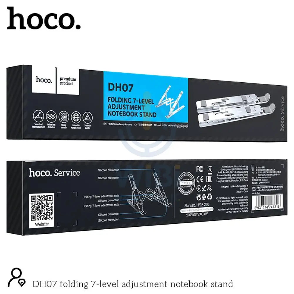 Hoco DH07 Folding 7-level Adjustment Notebook Stand - Silver Accessories > Other Laptop Accessories