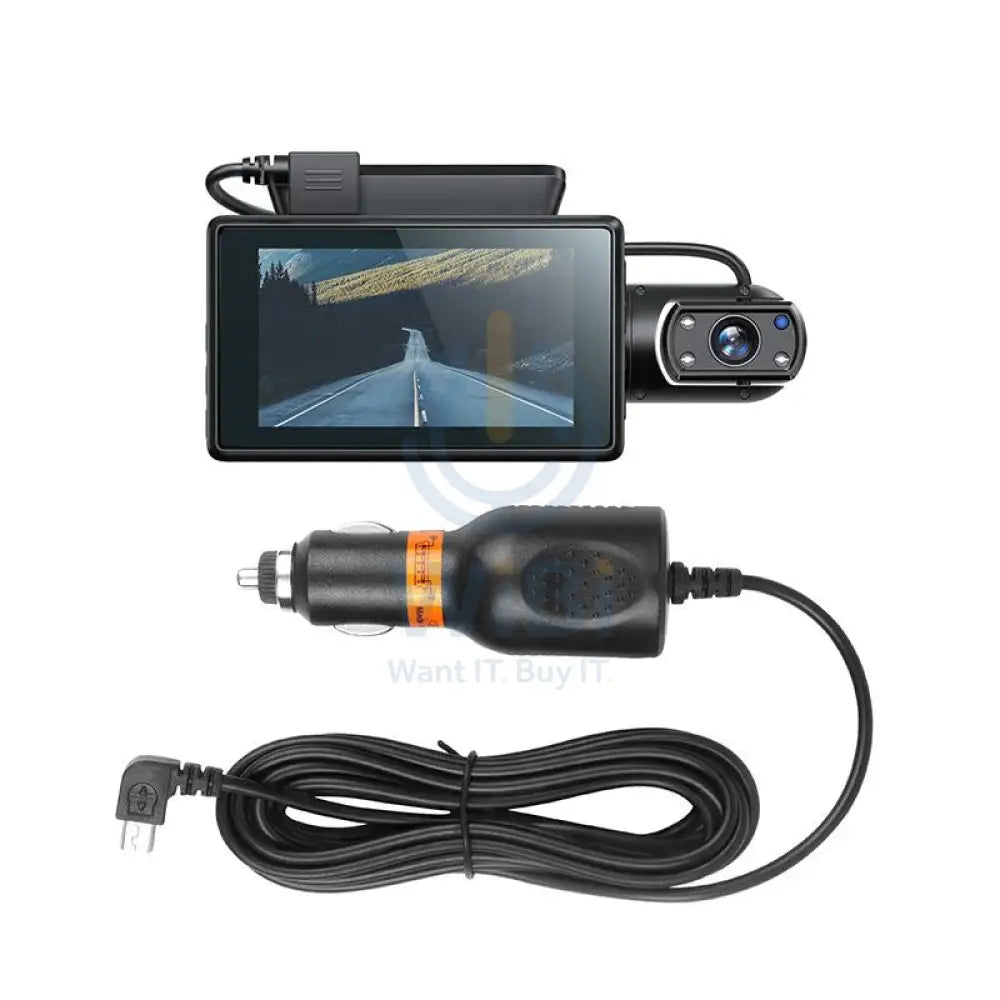 Hoco Di07 Dual Camera Driving Recorder - 200mAh / 2.5’’ Inch / USB / Wired - Black Cameras > Security Cameras