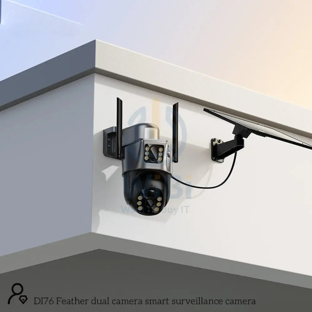Hoco DI76 Solar Power Dual Lens Smart Surveillance Camera Cameras > Security Cameras