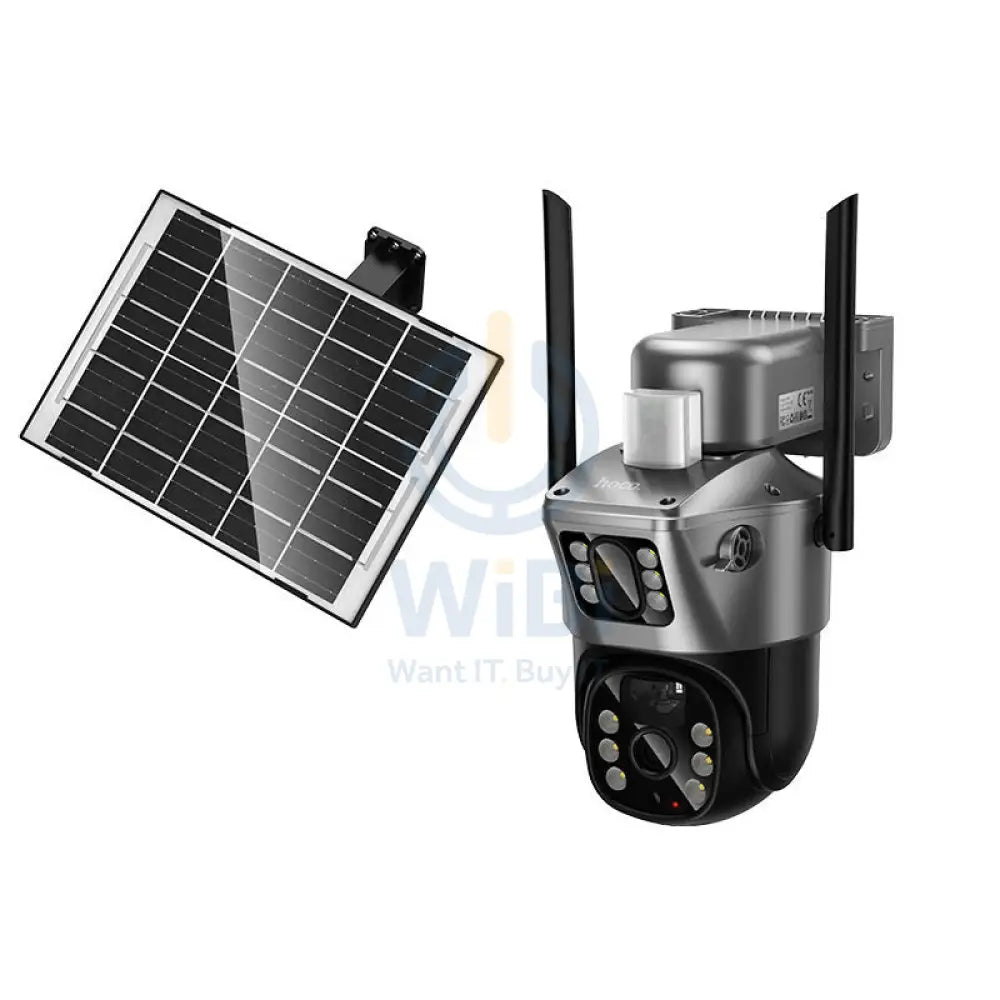 Hoco DI76 Solar Power Dual Lens Smart Surveillance Camera Cameras > Security Cameras