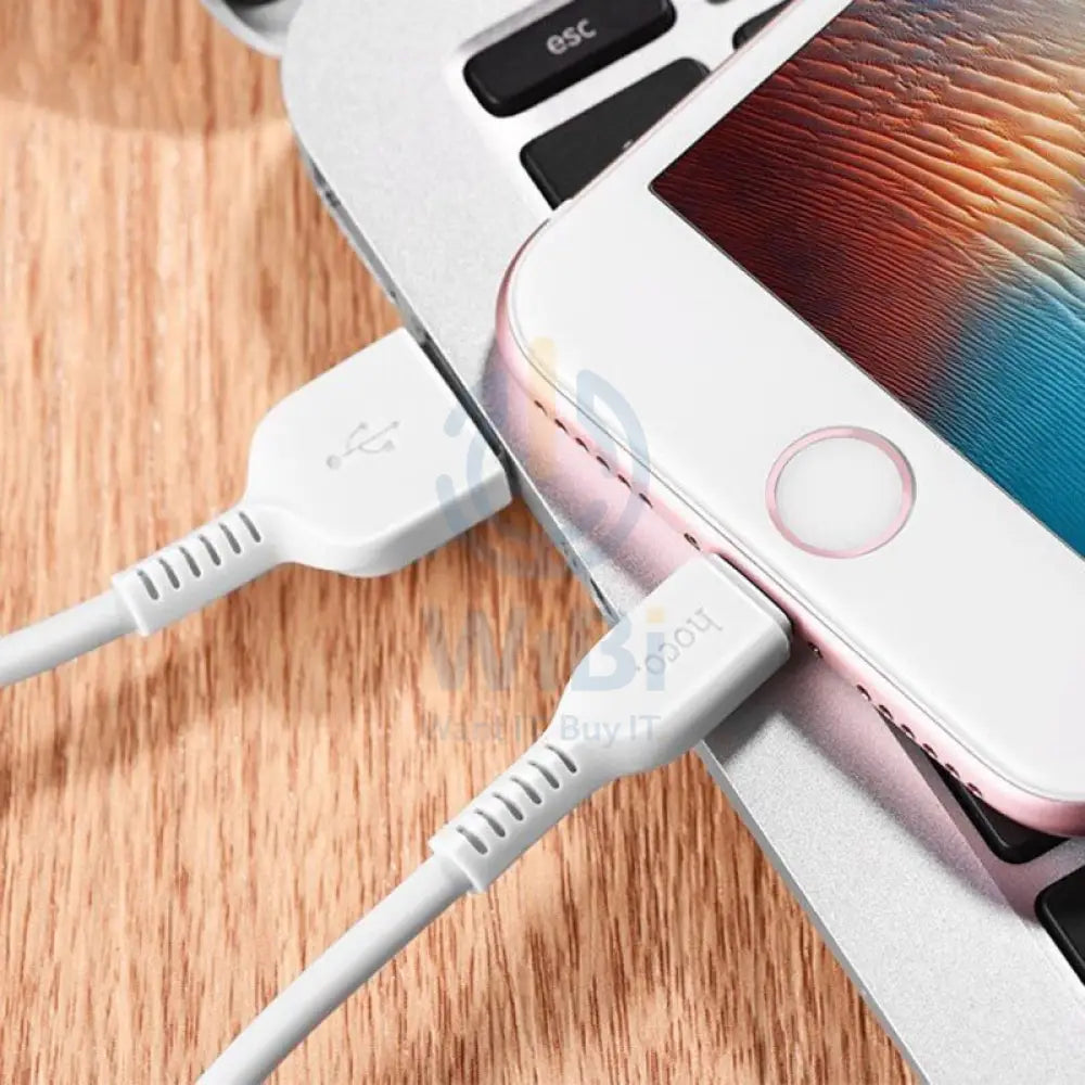 Hoco Flash Charging Cable - 3 Meter / Lightning / Type-C / White / Black / Pack of 2 Accessories > Cables & Converters
