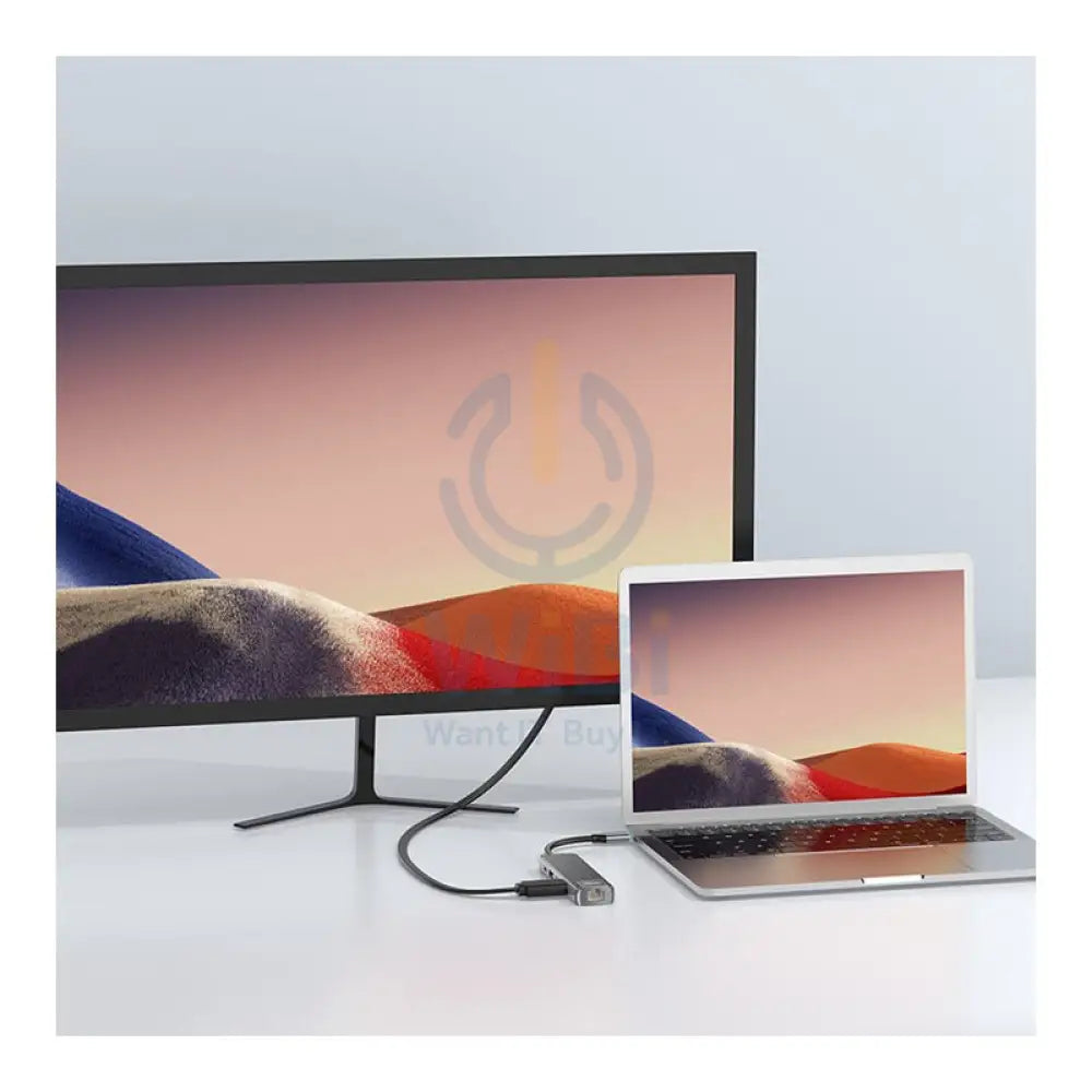 HOCO HB23 Easy View USB-C Hub - USB-C / HDMI / RJ45
