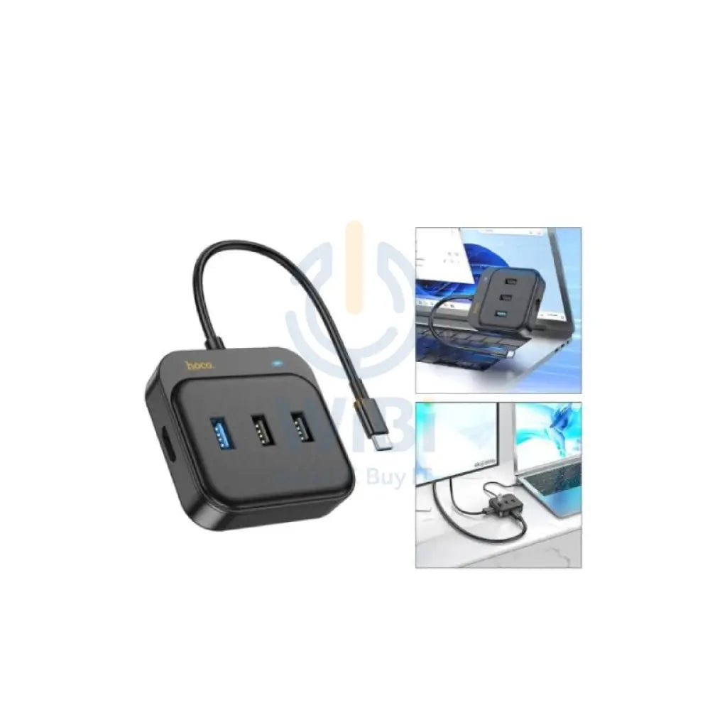HOCO HB37 6 in 1 HDTV + RJ45 + USB3.0 + USB2.0x2 + PD100W Converter - Black Accessories > Cables & Converters > Cables