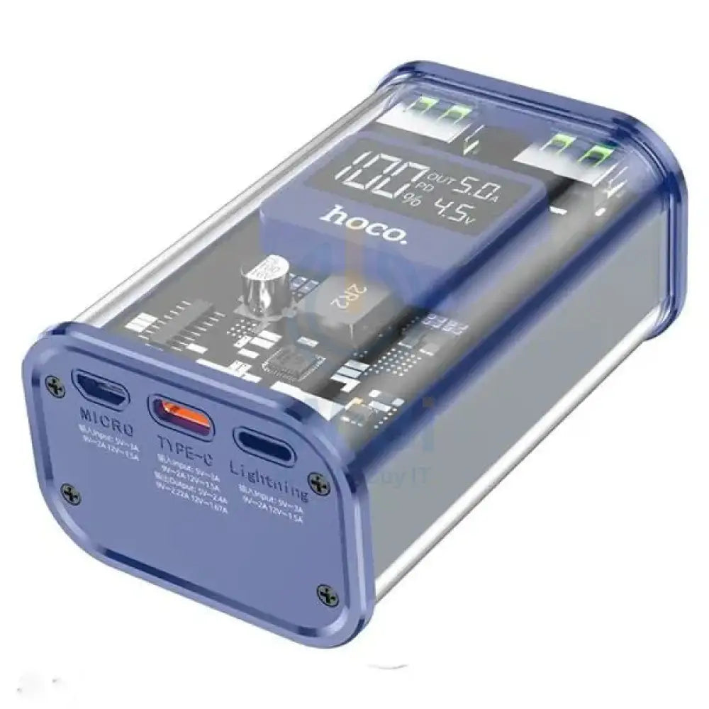 HOCO J105 Fully Compatible Power Bank 10000mAh 22.5W - Blue Accessories > Power Adapters