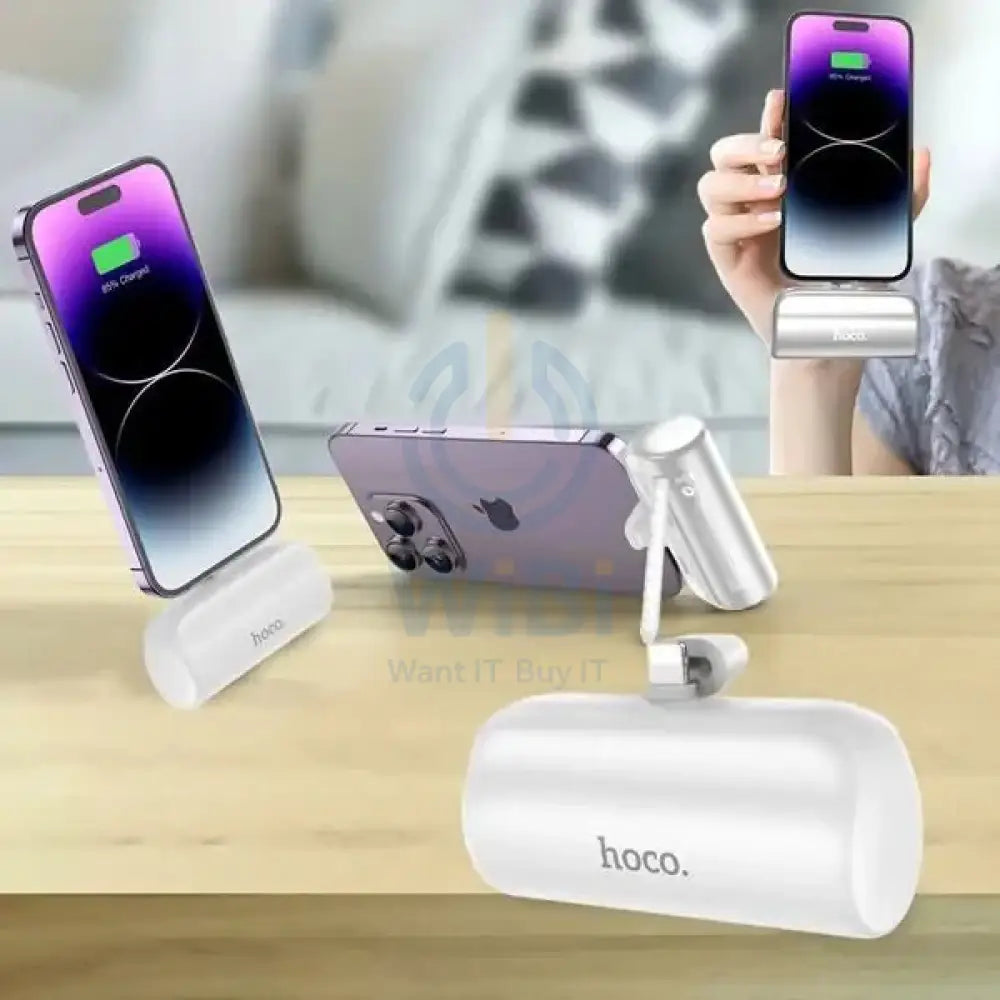 HOCO J106 Pocket Power Bank 5000mah with Folding Stand for iPhone Accessories > Power Adapters